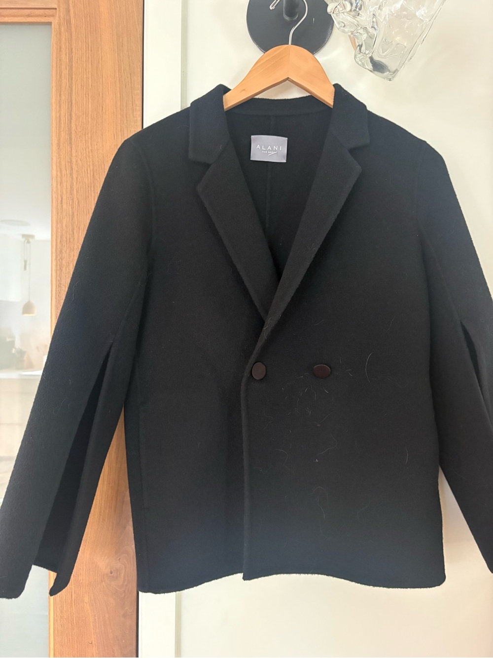 Alfani Black Double-Breasted Pea Coat